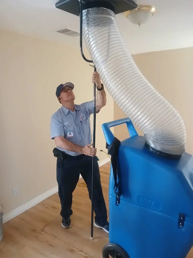 Mini Split Installation technician using HEPA equipment in Mission Viejo